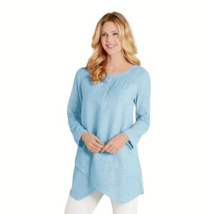Soft Surroundings Breezy Nights Linen Blend Coastal Tunic sz L